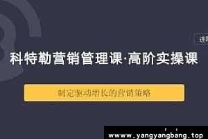 《科特勒营销管理课·高阶实操课》（完整版）[MP4/809MB]百度网盘下载