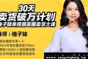 30天卖货破万计划-柚子妹亲授朋友圈卖货大课MP4百度网盘下载