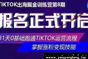 《TikTok出海掘金训练营》第8期培训视频资料百度云网盘下载