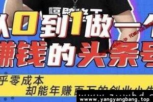 佬王《从0到1做一个赚钱的头条号》视频资料课程百度云网盘下载