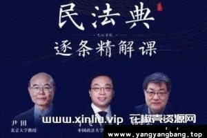 《民法典逐条精解课》视频资料课程[含草案][MP4/PDF/15GB]百度网盘下载