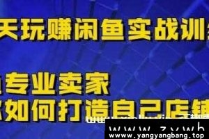 《30天玩赚闲鱼实战训练营》闲鱼专业卖家教你如何打造自己店铺网盘下载