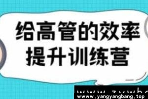 《给高管看的效率提升训练营》培训课程视频百度云网盘下载